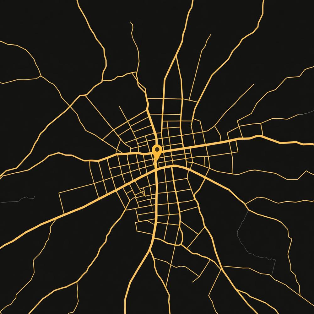 Mappa stilizzata di Bolzano con la posizione dell'Enoteca da Aldo
